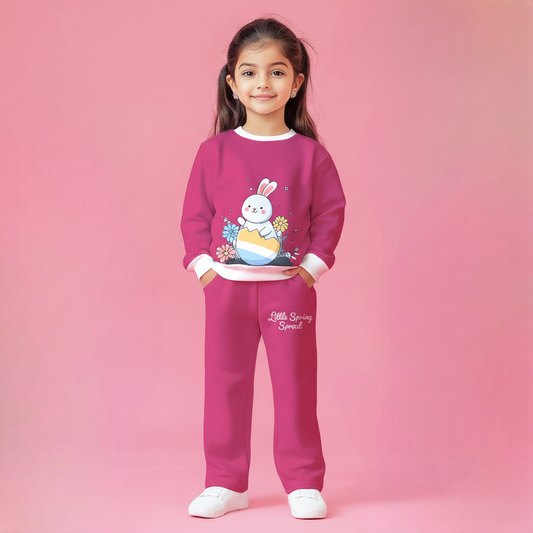 Pink Bunny Egg Sweatshirts Co-ords Set