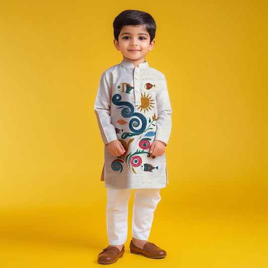 Playful Marine Kurta Set