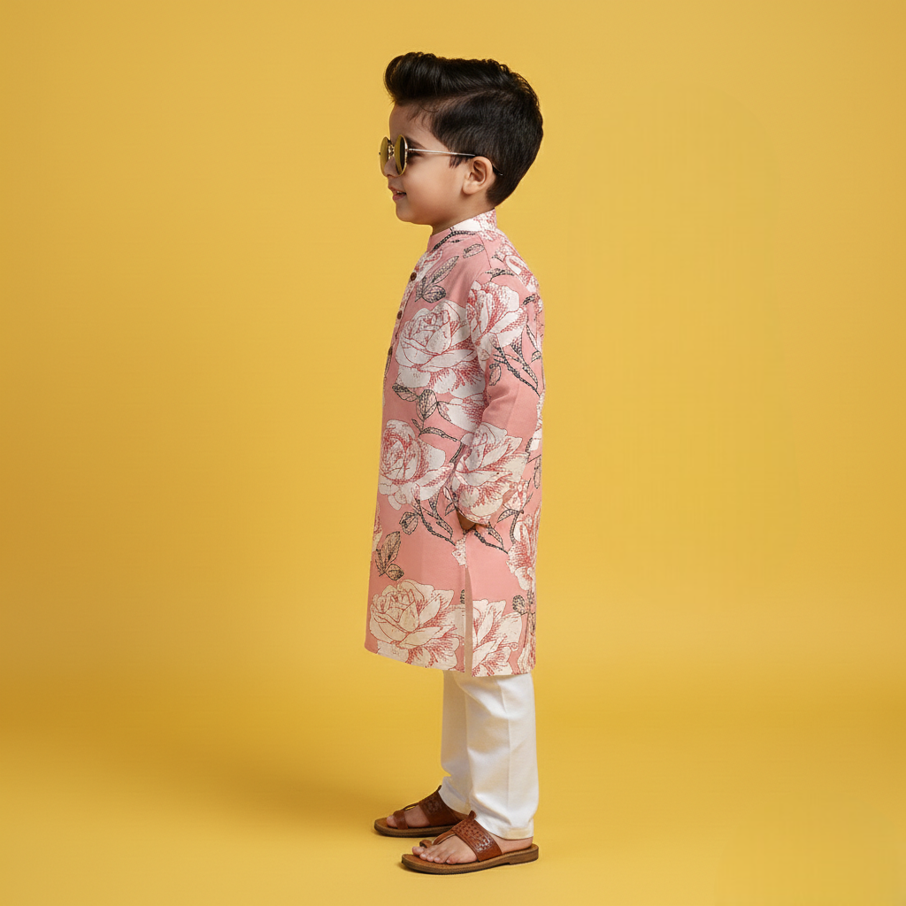 Pink Rosy Kurta Pajama Set