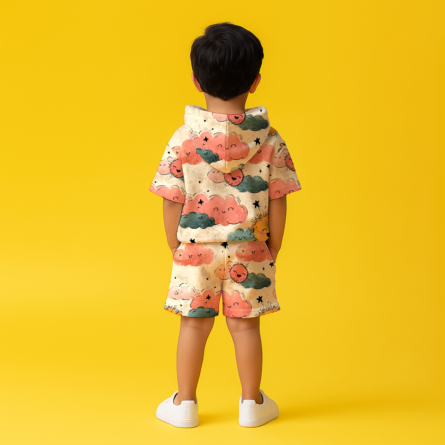 Cloudscape Hoodie & Shorts Kids Co-ord Set